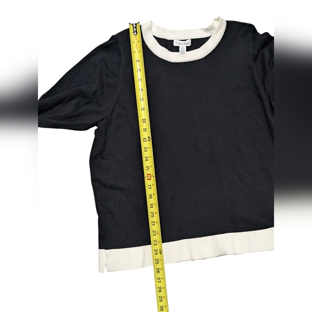 Calvin Klein Black and White Long Sleeve Top - Picture 4 of 14